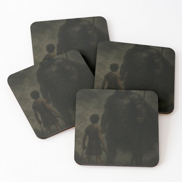 Item preview, David and Goliath Before the Strike – Dark Biblical Epic Art designed and sold by mariannrina.
