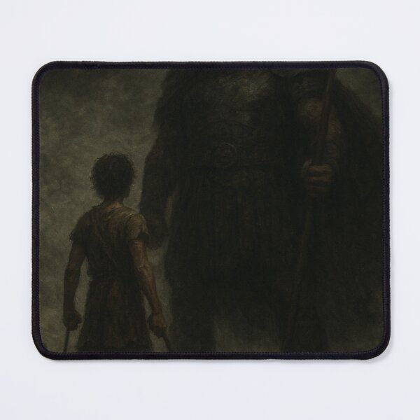 Item preview, David and Goliath Before the Strike – Dark Biblical Epic Art designed and sold by mariannrina.