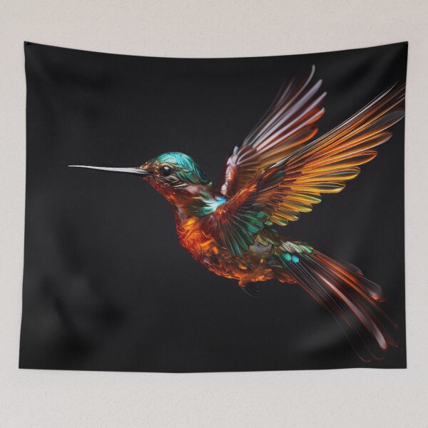 Item preview, Vibrant Glass Art Hummingbird designed and sold by anytka.