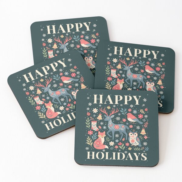 Item preview, Happy Holidays Nordic Woodland – Scandinavian Christmas designed and sold by Pingestre.