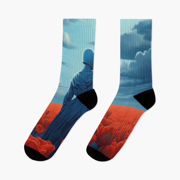Item preview, Person standing in a field of red flowers designed and sold by anytka.