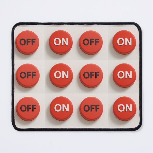 Item preview, On and Off – Minimal Red Button Design designed and sold by casualnature.