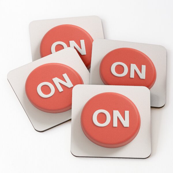 Item preview, On and Off – Minimal Red Button Design designed and sold by casualnature.