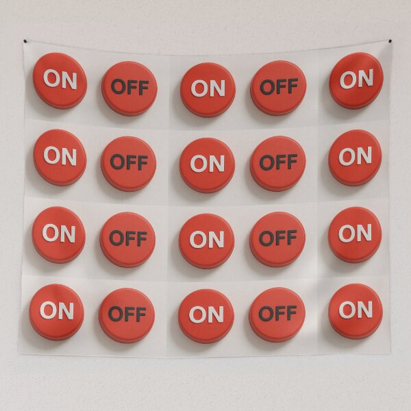 Item preview, On and Off – Minimal Red Button Design designed and sold by casualnature.