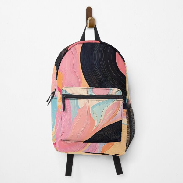 Item preview, Colorful abstract design featuring a vinyl record surrounded by swirling pastel patterns in a vibrant blend of colors designed and sold by anytka.