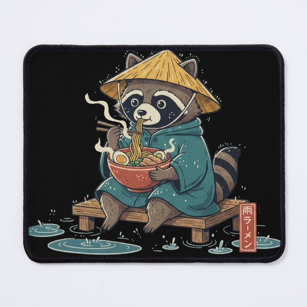 Item preview, Raccoon Ramen Cozy Rainy Day Adorable Japanese Style designed and sold by Bongocomic.