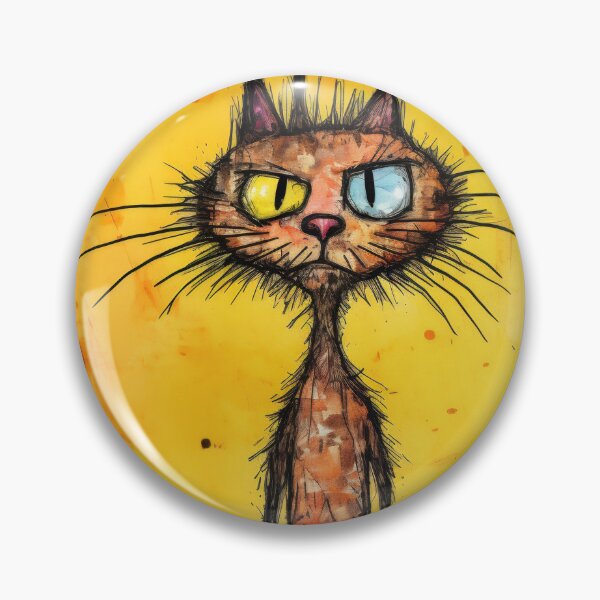 Item preview, A cartoon version of the cat, emotive body language, spiky mounds, frayed designed and sold by anytka.