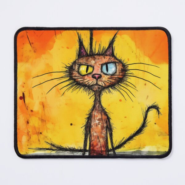 Item preview, A cartoon version of the cat, emotive body language, spiky mounds, frayed designed and sold by anytka.