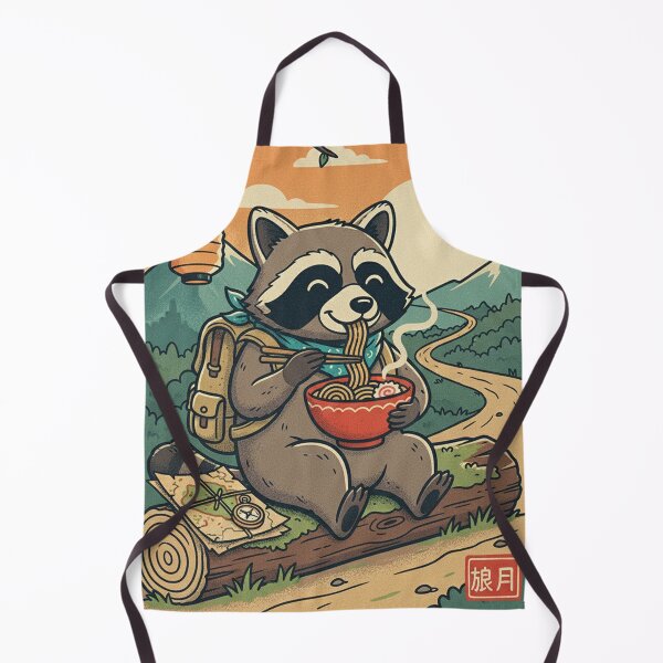 Item preview, Raccoon Ramen Adventurous Hiker Vintage Japanese Style designed and sold by Bongocomic.
