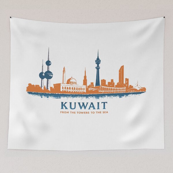 Item preview, Kuwait Skyline Panorama – From the Towers to the Sea | Vintage Vector Art designed and sold by Mo5tar.