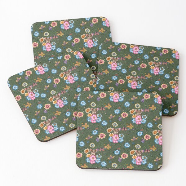 Item preview, Cute Floral Pattern with Mice and Butterflies designed and sold by Ekalininart.