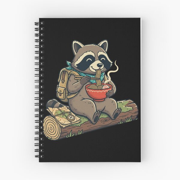 Item preview, Kawaii Raccoon Ramen Adorable Hiker Retro Graphic Style designed and sold by Bongocomic.