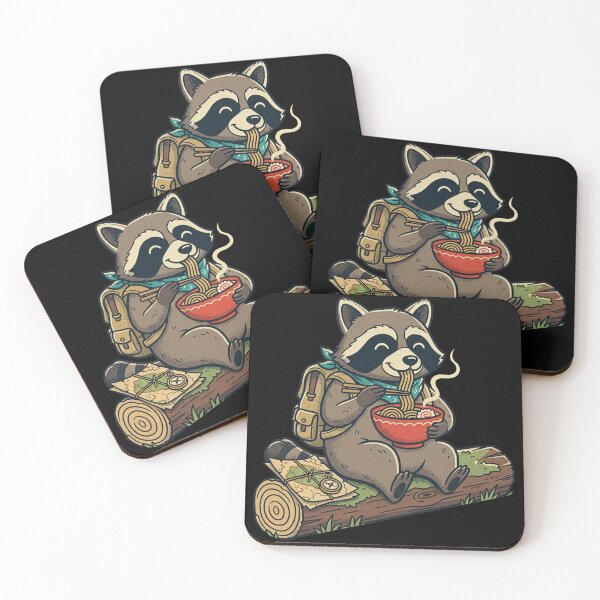 Item preview, Kawaii Raccoon Ramen Adorable Hiker Retro Graphic Style designed and sold by Bongocomic.