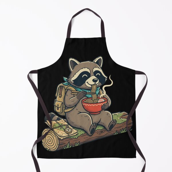 Item preview, Kawaii Raccoon Ramen Adorable Hiker Retro Graphic Style designed and sold by Bongocomic.