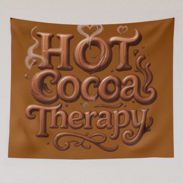 Item preview, Hot Cocoa Therapy Warm Comfort Steam-Heart Cozy Typography designed and sold by Kony83.