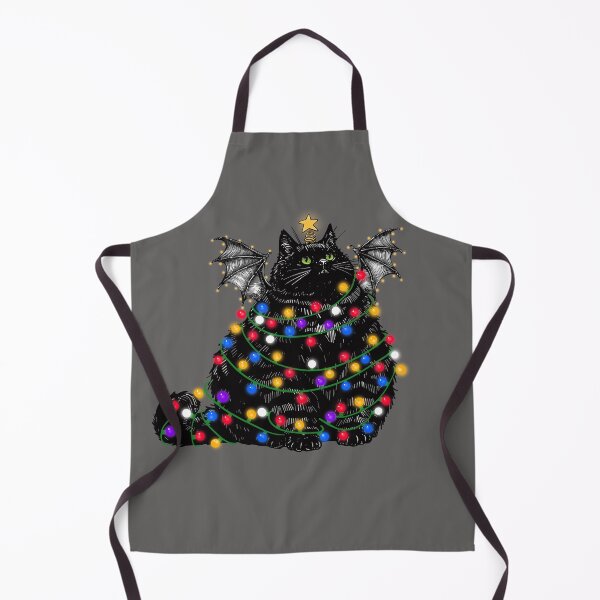 Item preview, Chonky Bat Cat Christmas Tree Lights Star Version designed and sold by KilkennyCat Art.