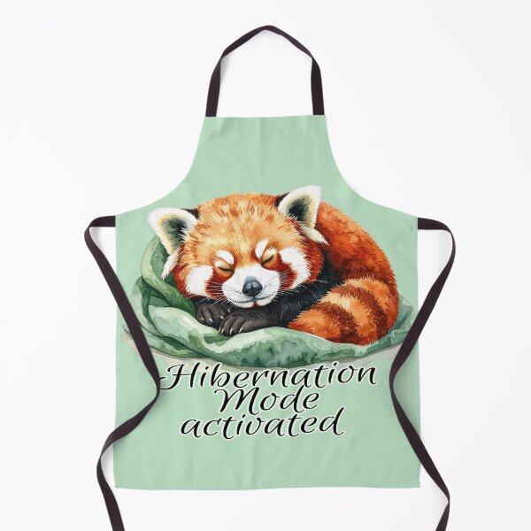 Item preview, Hibernation activated, dreaming red panda in a cozy green blanket designed and sold by LiskoDesign.