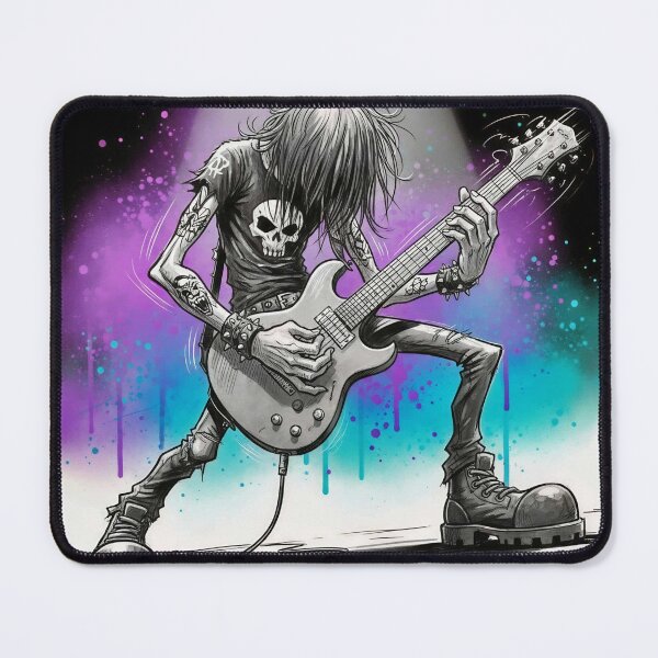 Item preview, Metal Guitarist Shredding on Stage – Rock Concert Illustration designed and sold by Pixel Pout.