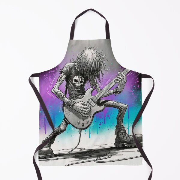 Item preview, Metal Guitarist Shredding on Stage – Rock Concert Illustration designed and sold by Pixel Pout.