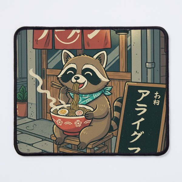Item preview, Raccoon Ramen "Araiguma" Shop Charming Vintage Japanese Style designed and sold by Bongocomic.