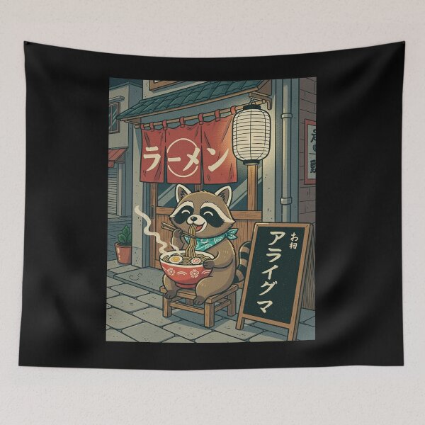 Item preview, Raccoon Ramen "Araiguma" Shop Charming Vintage Japanese Style designed and sold by Bongocomic.