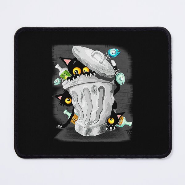 Item preview, Cats Naughty Characters Playing On Garbage Trash Bin designed and sold by elleandrusa.