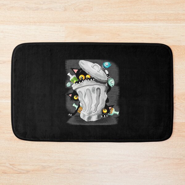 Item preview, Cats Naughty Characters Playing On Garbage Trash Bin designed and sold by elleandrusa.