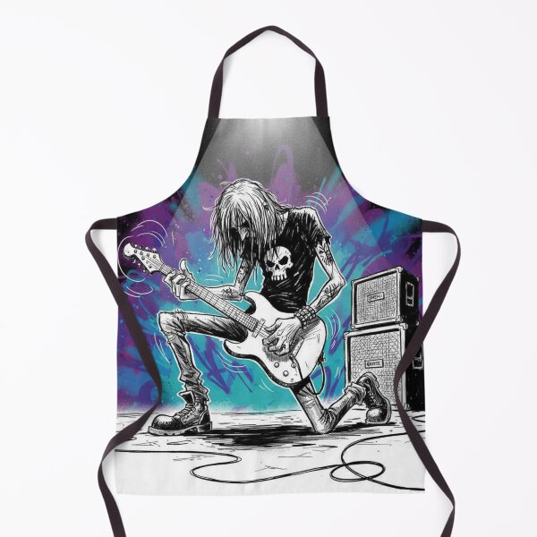 Item preview, Rock Guitarist Kneeling on Stage – Heavy Metal Concert Illustration designed and sold by Pixel Pout.