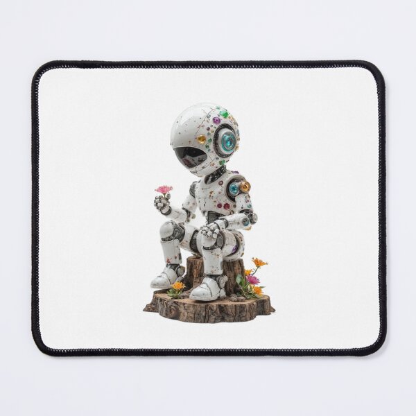 Item preview, The robot looks at the flower with interest designed and sold by MadinaFatt.