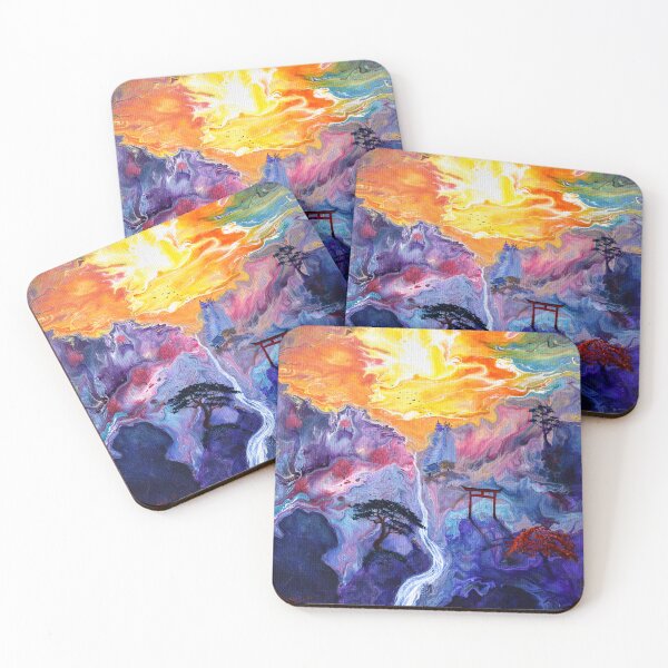 Item preview, Sunburst Waterfall Melody - Shinto Landscape designed and sold by BreezyZen.