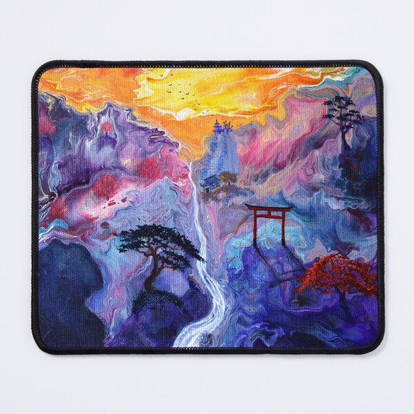 Item preview, Sunburst Waterfall Melody - Shinto Landscape designed and sold by BreezyZen.