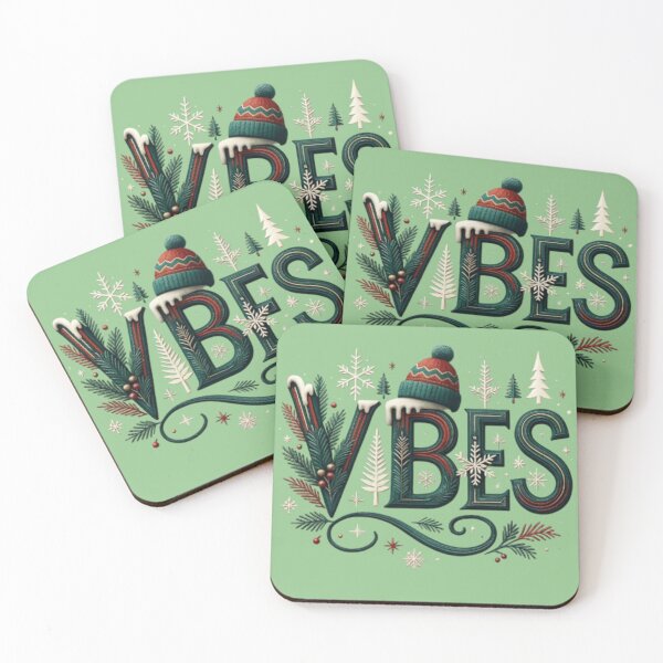 Item preview, Vibes Winter Snowflake Pine Tree Cozy Cap Typography designed and sold by Kony83.