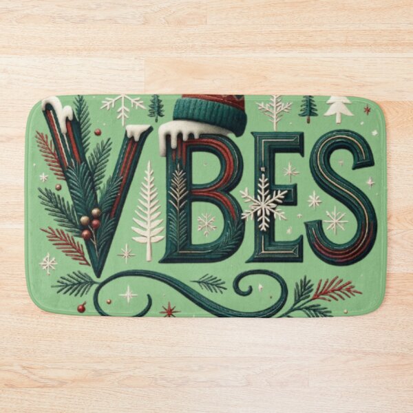 Item preview, Vibes Winter Snowflake Pine Tree Cozy Cap Typography designed and sold by Kony83.