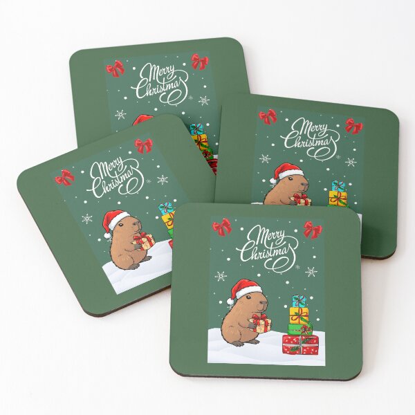 Item preview, Cabybara Merry Christmas Merch designed and sold by Tangled Thoughts .
