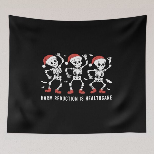 Item preview, Harm Reduction Skeleton Dancing Christmas Overdose Awareness designed and sold by FranzFriesen.