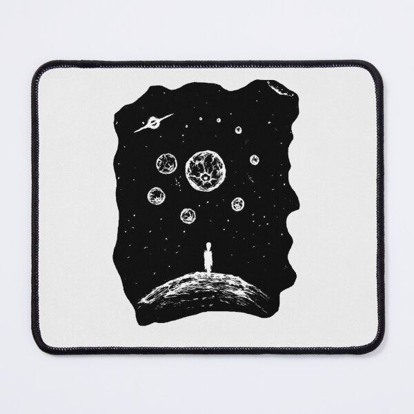 Item preview, Outlander - Cosmic Traveler on Distant Planet | Minimalist Black & White Space Art designed and sold by surmind.