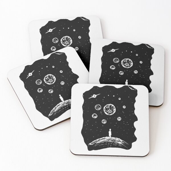 Item preview, Outlander - Cosmic Traveler on Distant Planet | Minimalist Black & White Space Art designed and sold by surmind.