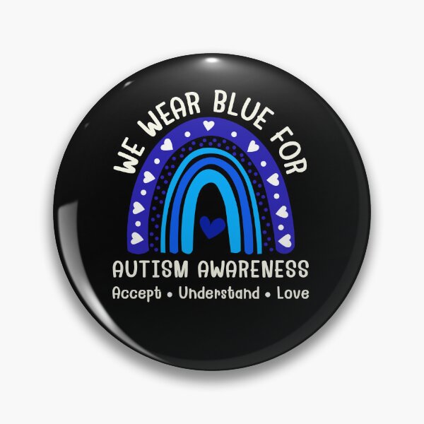 Item preview, We Wear Blue For Autism Awareness Autism family Support Blue Heart Rainbow Love designed and sold by MouDantArts.