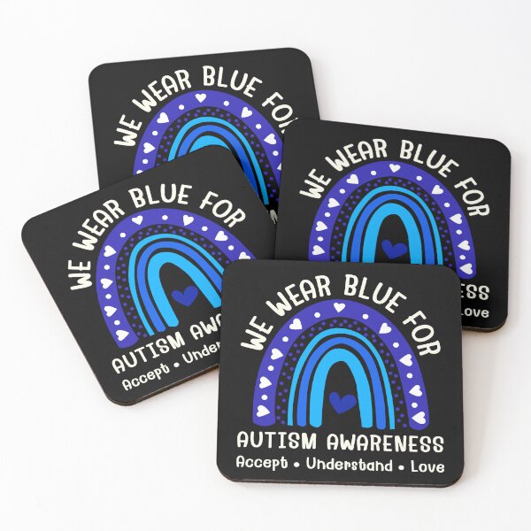 Item preview, We Wear Blue For Autism Awareness Autism family Support Blue Heart Rainbow Love designed and sold by MouDantArts.