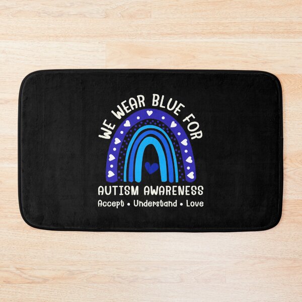 Item preview, We Wear Blue For Autism Awareness Autism family Support Blue Heart Rainbow Love designed and sold by MouDantArts.
