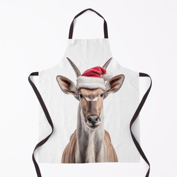 Artikelvorschau, Festliche Elenantilopen-Figur mit Weihnachtsmannmütze entworfen und verkauft von LazyOwlStore.