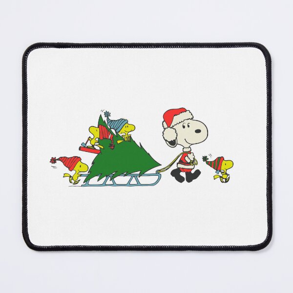 Item preview, Santa Snoopy dragging the Christmas tree with elf helpers designed and sold by Polarisofficial.