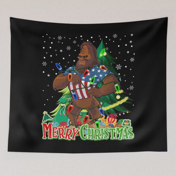 Item preview, Classic Holiday Vintage Tree Bigfoot Retro Christmas Christmas Lights Festive designed and sold by FrankyTepper.