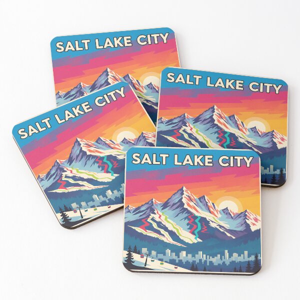 Item preview, Vibrant Retro Salt Lake City Ski Destination Art designed and sold by Orviona.