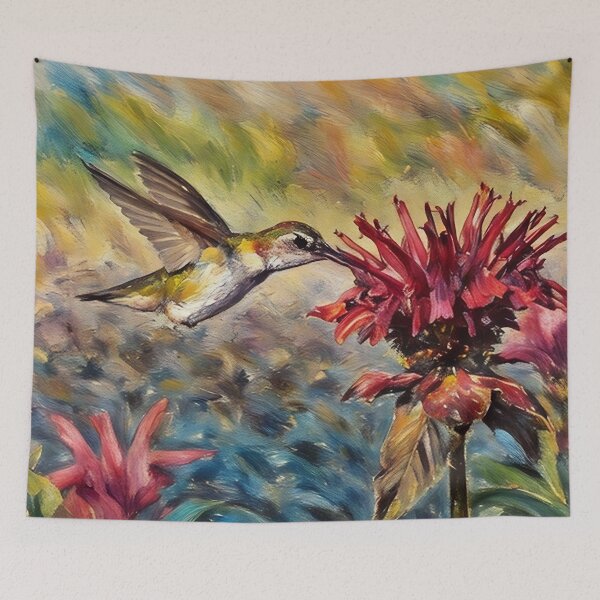 Item preview, Hummingbird and Bee balm designed and sold by tomorrowsart.