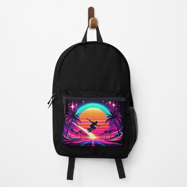 Item preview, "Neon Sunset Skateboarding – Retro Futuristic Vibes" designed and sold by Dogandesighn.