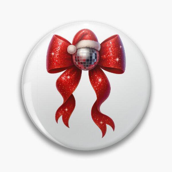 Item preview, Glamorous 3D Christmas Bow with Disco Ornament and Santa Hat designed and sold by MujernDesignArt.