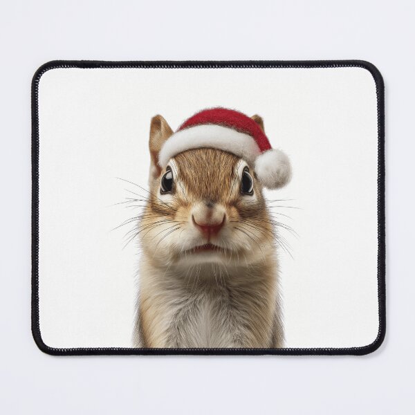 Item preview, Festive Adorable Chipmunk in Santa Hat designed and sold by LazyOwlStore.