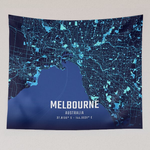 Item preview, Melbourne Midnight City Map designed and sold by HomeLivingCo.