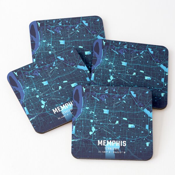 Item preview, Memphis Midnight City Map designed and sold by HomeLivingCo.